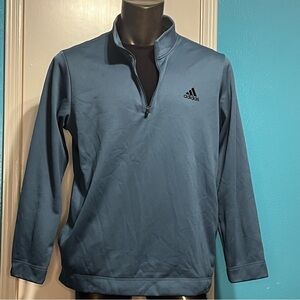 Adidas Aero Ready Light Blue Fleece lined quarter zip pullover Jacket XL Guc